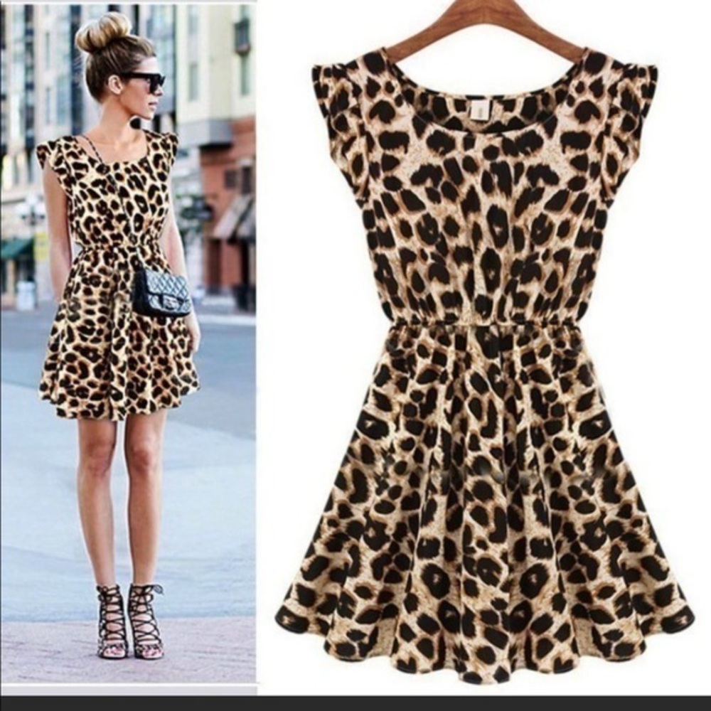 Mini Leopard Skater Dress